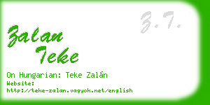 zalan teke business card